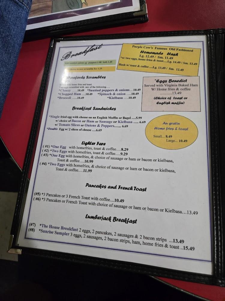 Purple Cow House of Pancakes Menu image 2